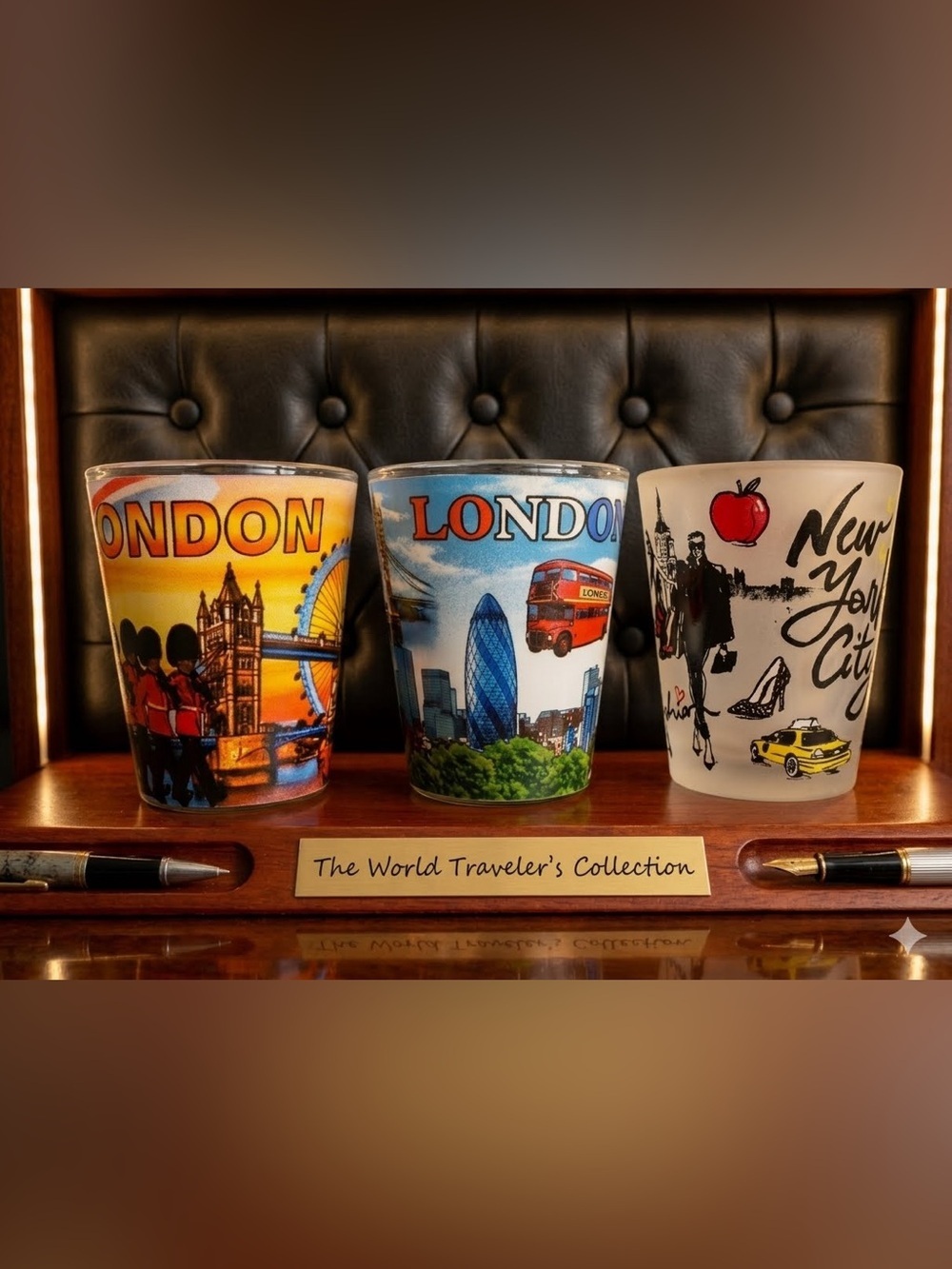 London/ New York Souvenir Shot Glass - set of 3